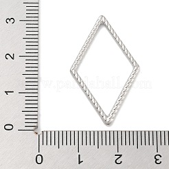304 Stainless Steel Textured Rhombus Linking Rings&nbsp;STAS-D197-27P