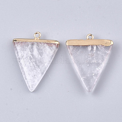 Electroplate Natural Quartz Crystal Pendants&nbsp;G-S344-49E