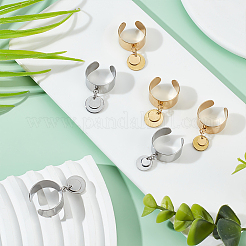 8Pcs 4 Style 304 Stainless Steel Open Cuff Rings Set&nbsp;RJEW-AB00010