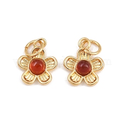 Natural Mixed Gemstone Flower Charms&nbsp;KK-B157-18G