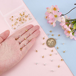 80Pcs 304 Stainless Steel Cup Pearl Peg Bails Pin Pendants&nbsp;STAS-ME0001-80
