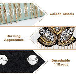 2Pcs Iron & Felt Fashion Tassel Epaulette&nbsp;AJEW-FH0004-04B