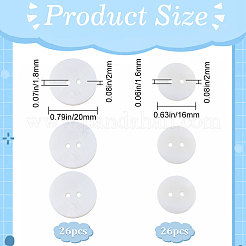52Pcs 2 Style 2-Hole Freshwater Shell Buttons&nbsp;SHEL-GF0001-02