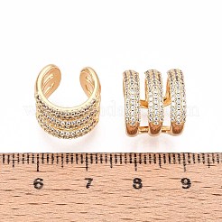 Brass Micro Pave Clear Cubic Zirconia Cuff Earrings&nbsp;EJEW-T047-85G
