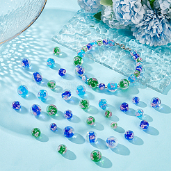 90Pcs 9 Styles Handmade Luminous Inner Flower Lampwork Beads&nbsp;LAMP-PH0001-26