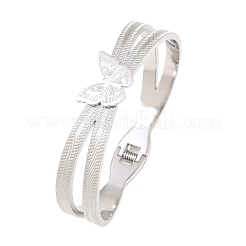 304 Stainless Steel Hinged Bangles for Women&nbsp;BJEW-E113-02P