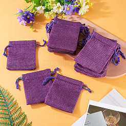 20Pcs Rectangle Polyester Imitation Burlap Packing Pouches Drawstring Bags&nbsp;ABAG-TA0002-02