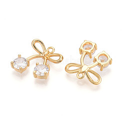 Brass Micro Pave Cubic Zirconia Pendants&nbsp;KK-N261-88G