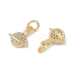 Brass Micro Pave Clear Cubic Zirconia Pendants&nbsp;KK-S367-16A