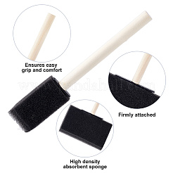 12Pcs 4 Styles Sponge Stamps Kids Painting Brush with Wooden Handle&nbsp;AJEW-HY0002-78