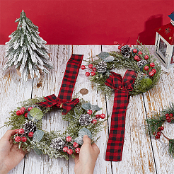 Plastic & Cloth Christmas Wreath&nbsp;AJEW-WH0481-03