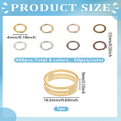 1Pc Brass Plain Ring for Women Men&nbsp;RJEW-LP0002-59B