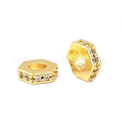 Brass Micro Pave Clear Cubic Zirconia European Beads&nbsp;KK-C142-11B-G