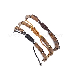 3Pcs Natural Elephant Skin Jasper & Synthetic Hematite Beaded Braided Bead Bracelets for Men Women&nbsp;BJEW-JB12546