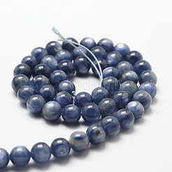 Natural Dyed & Heated Grade AA Kyanite/Cyanite/Disthene Round Bead Strands&nbsp;G-O143-07-4mm-1