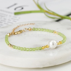 Handmade White Round Shell Pearl and Faceted Round Glass Beaded Bracelets for Women&nbsp;YN0122-6