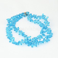 Faceted Teardrop Transparent Glass Beads Strands&nbsp;GLAA-J067-A01