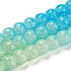 Spray Painted Crackle Glass Beads Strands&nbsp;DGLA-C002-8mm-10