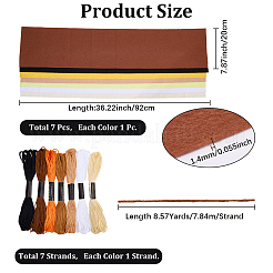 7Pcs 7 Colors Non-woven Felt Fabric&nbsp;DIY-CP0012-69C