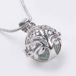 Brass Prayer Box Pendant Necklaces&nbsp;NJEW-JN02071