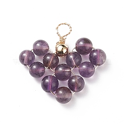 7Pcs Gemstone Copper Wire Wrapped Pendants&nbsp;PALLOY-JF01920
