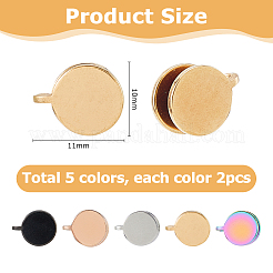 10Pcs 5 Colors 304 Stainless Steel Cuff Earrings&nbsp;EJEW-HS0001-34B