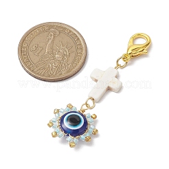 Evil Eye Glass & Resin Pendant Decoration&nbsp;HJEW-MZ00072