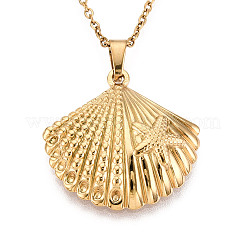 304 Stainless Steel Pendant Necklaces&nbsp;NJEW-T018-24G