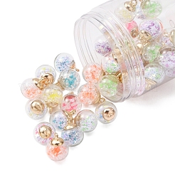 46Pcs 2 Style Transparent Glass Ball Bottle Pendants&nbsp;GLAA-YW0001-34