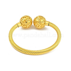 Hollow Round Brass Open Cuff Bangles&nbsp;BJEW-Z074-04G
