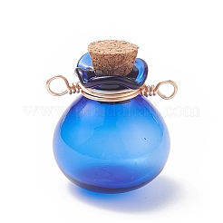 4Pcs 4 Colors Glass Bottle Connector Charms&nbsp;PALLOY-TA00022