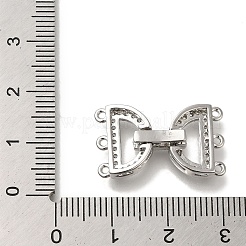 Brass Micro Pave Clear Cubic Zirconia Fold Over Clasps&nbsp;KK-H480-40P