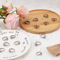 Adjustable 304 Stainless Steel Finger Rings Components&nbsp;STAS-PH0019-20P