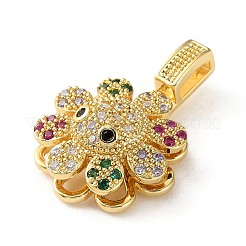 Brass Micro Pave Cubic Zirconia Pendants&nbsp;KK-P320-04C-G