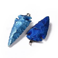 Electroplated Quartz Crystal Pendants&nbsp;G-G906-L-24A