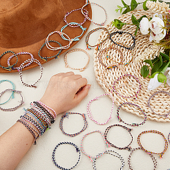 40Pcs 20 Colors Adjustable Cotton Cord Bracelets Braided for Men Women&nbsp;BJEW-DC0001-26