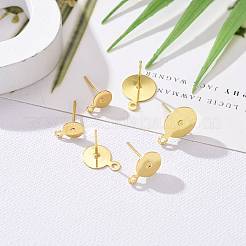 150Pcs 3 Size Brass Stud Earring Findings&nbsp;KK-ZZ0001-13G