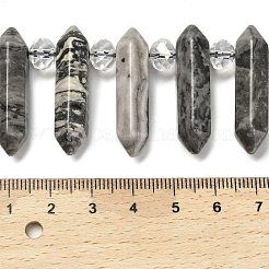 Natural Map Stone Double Terminated Point Beads Strands&nbsp;G-H069-A09-01