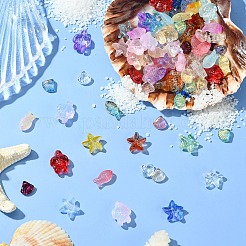 120Pcs 4 Styles Transparent Spray Painted Glass Beads&nbsp;GLAA-YW0004-32