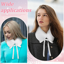 2Pcs Faux Rabbit Fur Collar with Ribbon for Women&nbsp;AJEW-BC0010-78A