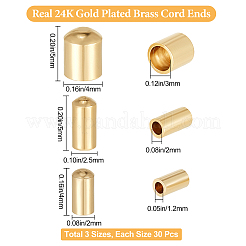 90Pcs 3 Style Brass Cord Ends&nbsp;KK-BBC0003-57G