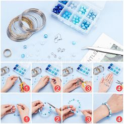 DIY Blue Themed Jewelry Making Kits&nbsp;DIY-PH0001-23P