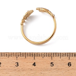 304 Stainless Steel & Crystal Rhinestone Cuff Open Rings&nbsp;RB-G001-03G-01