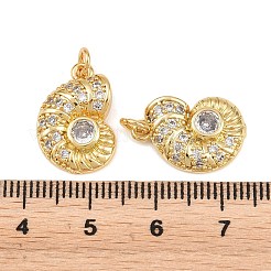 Brass Pave Clear Cubic Zirconia Pendants&nbsp;KK-L275-34G