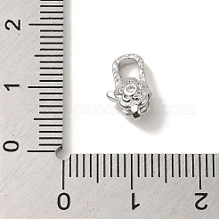 Brass Micro Pave Clear Cubic Zirconia Lobster Claw Clasps&nbsp;KK-K371-11A-P