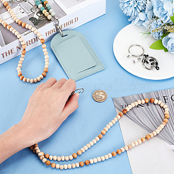 2Pcs 2 Style Natural Flower Amazonite & Wood Name Card Straps&nbsp;HJEW-AB00647