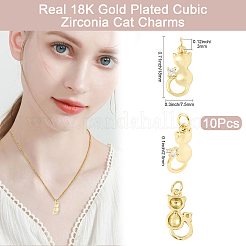 10Pcs Brass Pave Cubic Zirconia Pendants&nbsp;KK-BBC0022-58
