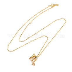 925 Sterling Silver Colorful Cubic Zirconia Constellation Pendant Cable Chain Necklaces for Women&nbsp;STER-R009-01G-07