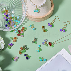 48Pcs 12 Colors Cherry Glass Pendants&nbsp;PALLOY-CA00032