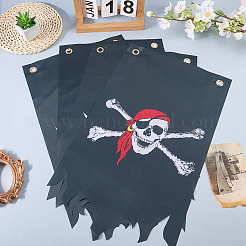 4Pcs Polyester Halloween Pirate Skull Flag Banner Double Sided Indoor Outdoor Decoration&nbsp;AJEW-WR0003-45